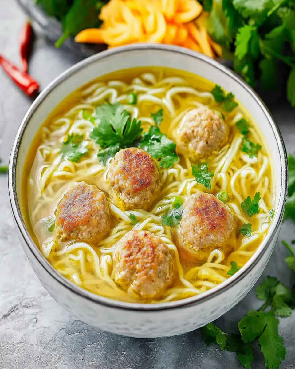 Chicken Meatball Noodle Soup First Image First Image