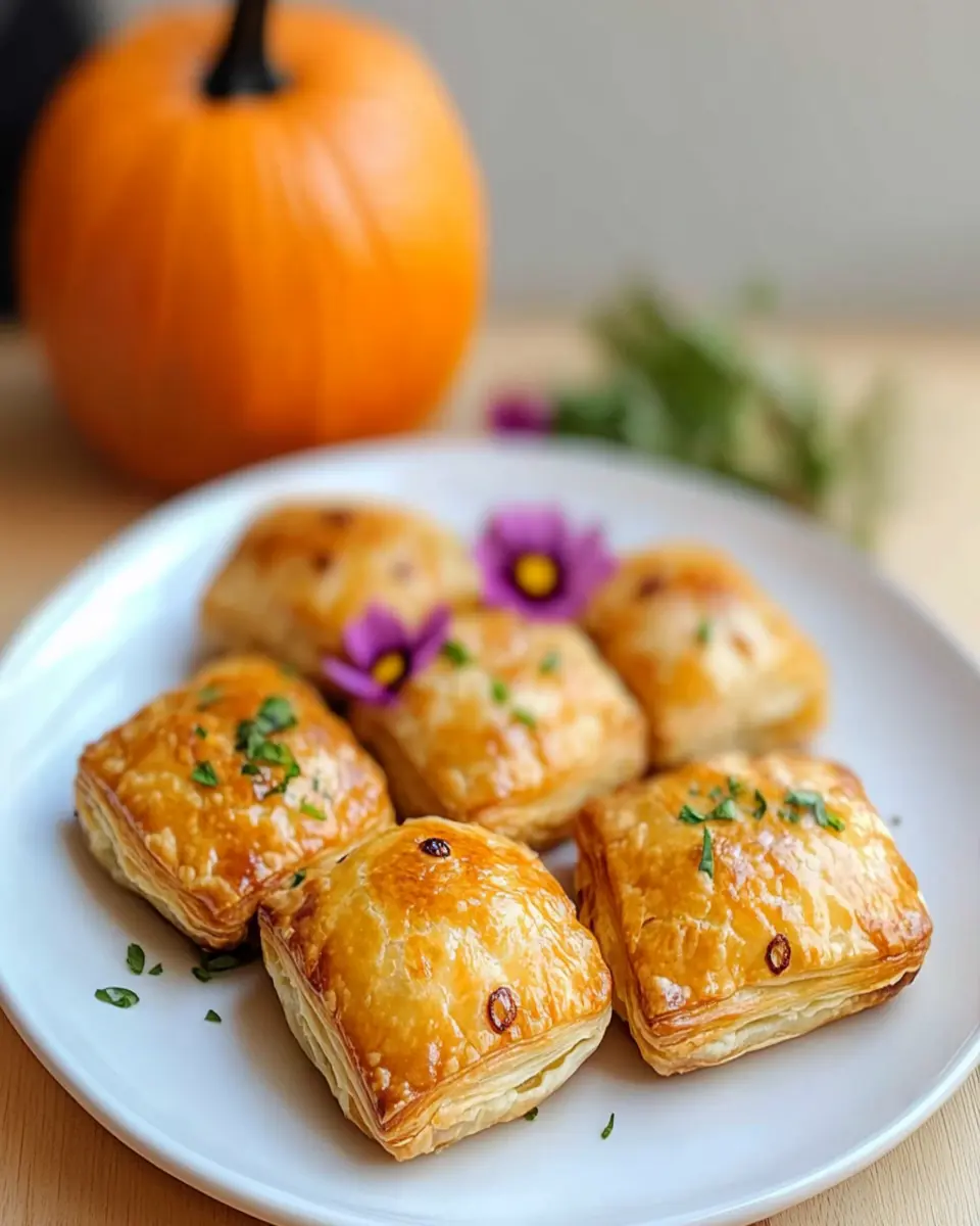 Puff Pastry Pumpkin Pockets with Caramelized Onions First Image First Image
