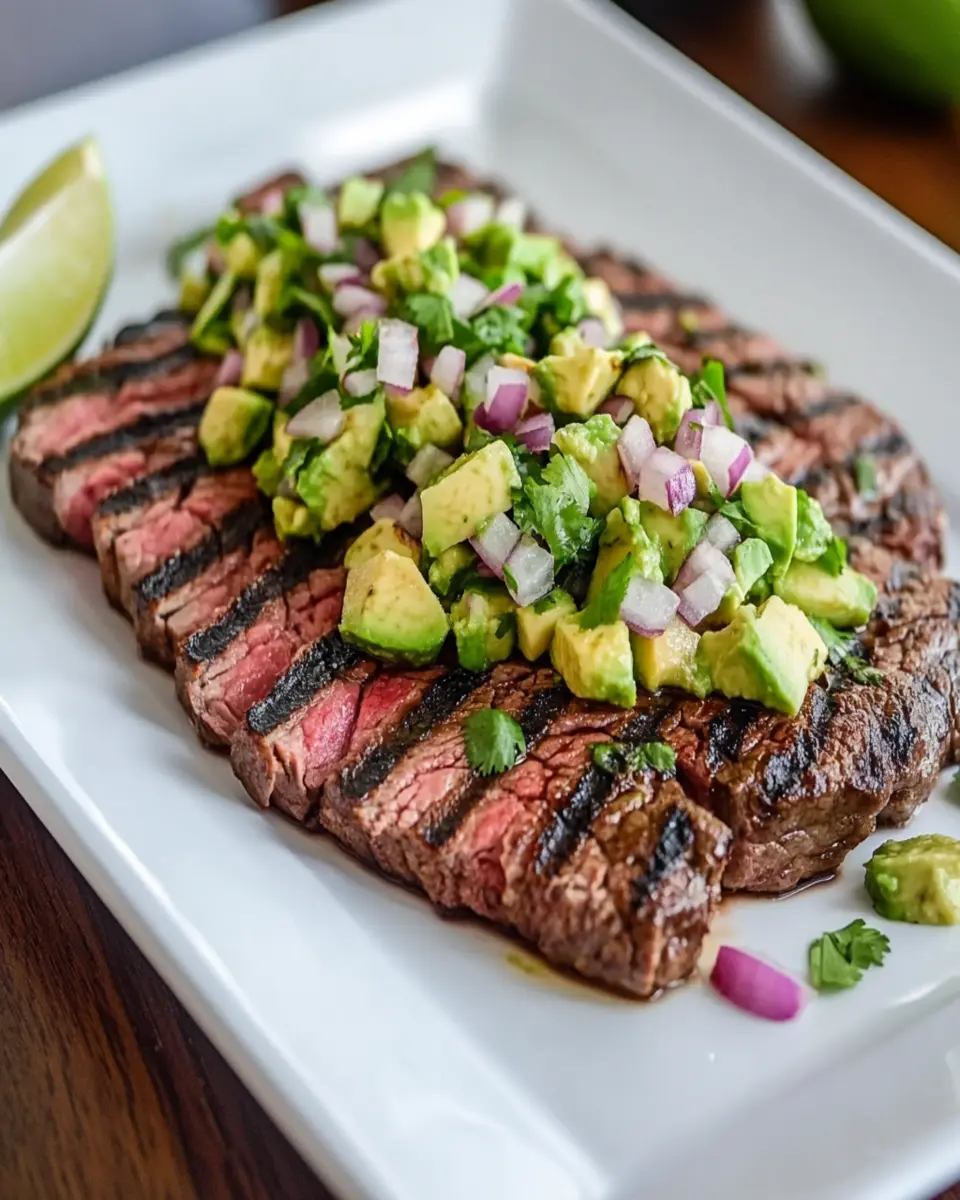 Grilled Flank Steak with Avocado Salsa First Image First Image