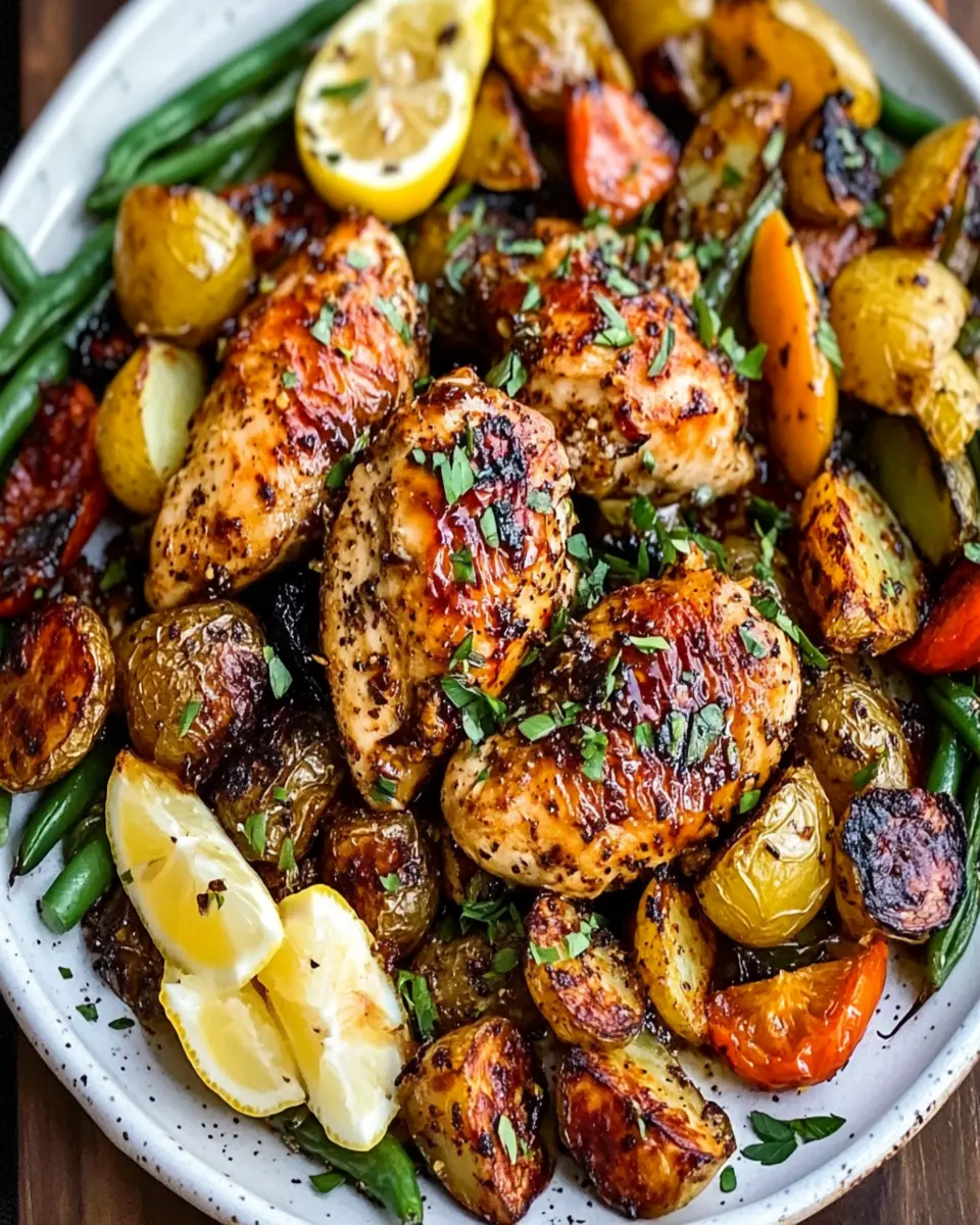 Sheet Pan Lemon Balsamic Chicken and Potatoes First Image
