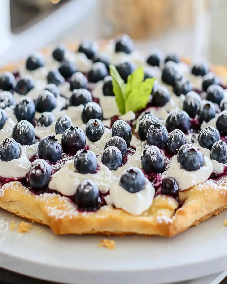 Blueberry Cheesecake Dessert Pizza Recipe First Image First Image