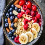Quinoa Breakfast Bowl With Almonds and Fruits First Image First Image