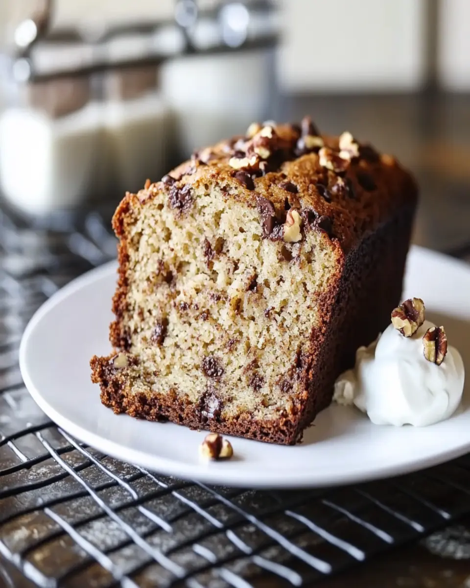 Chocolate Chip Walnut Banana Bread - with Sour Cream First Image First Image