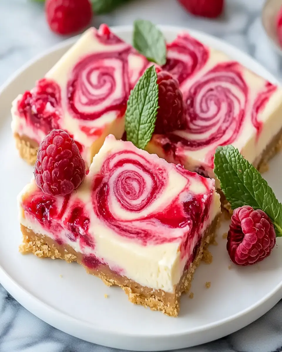 Raspberry Swirl Cheesecake Bars First Image First Image