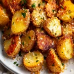 Viral Crispy Garlic Parmesan Crusted Potatoes First Image First Image